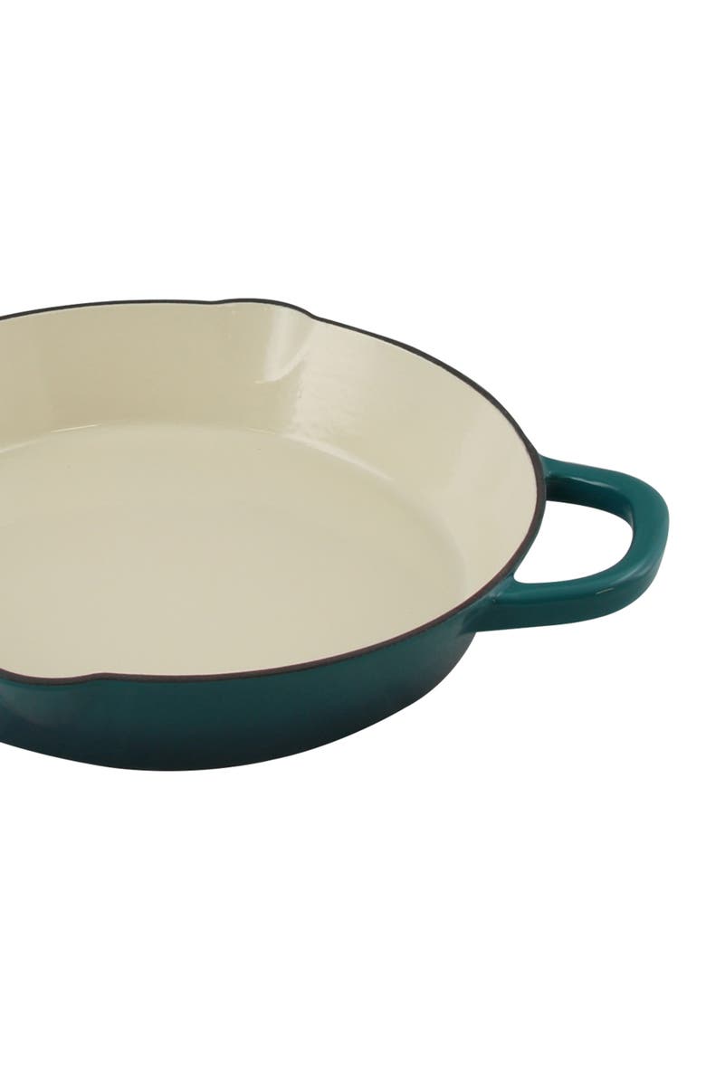 Crock-pot 10 in. Round Enameled Cast Iron Skillet, Alternate, color, Blue