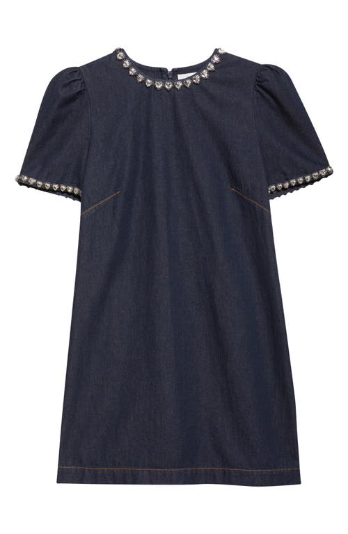Zimmermann Crystal Embellished Denim Minidress In Blue