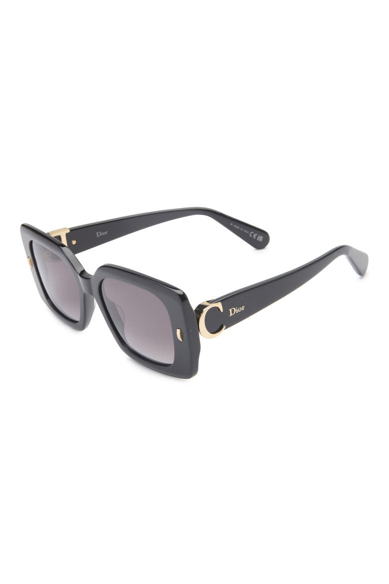 Initials S2I Square Sunglasses, Alternate, color, SHINY BLACK / GRADIENT SMOKE