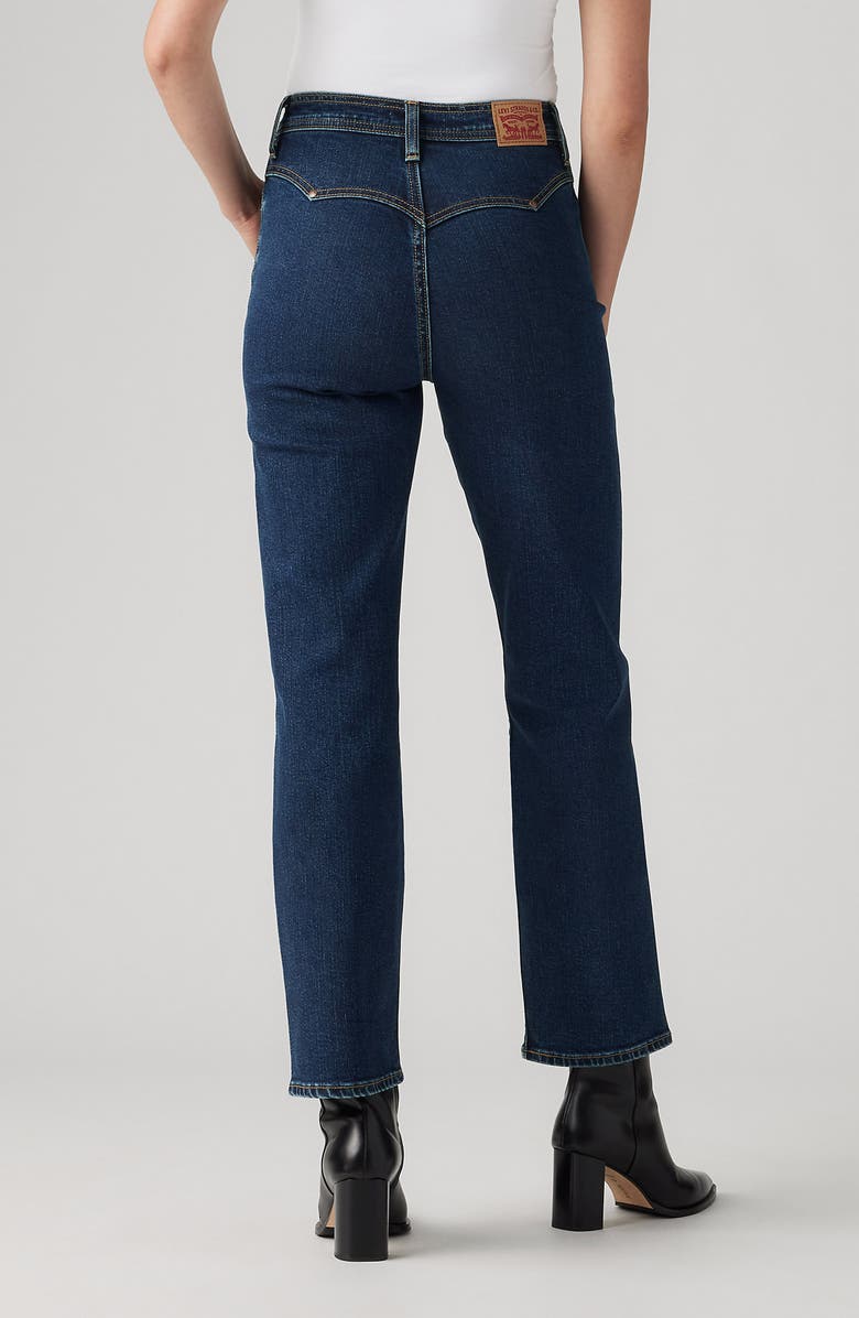 Levi's<sup>®</sup> Ribcage Riveted High Waist Ankle Straight Leg Jeans, Alternate, color, Silver Lode Lb