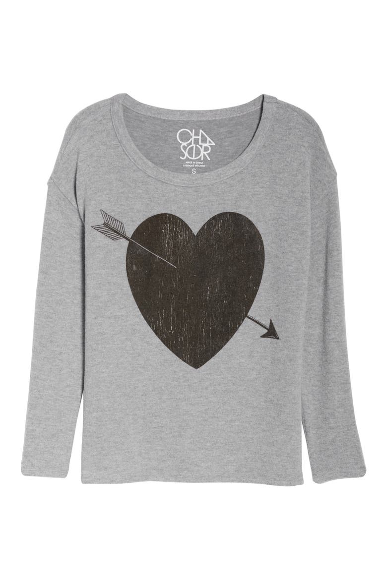 Arrow Heart Cozy Sweatshirt, Alternate, color, H GREY