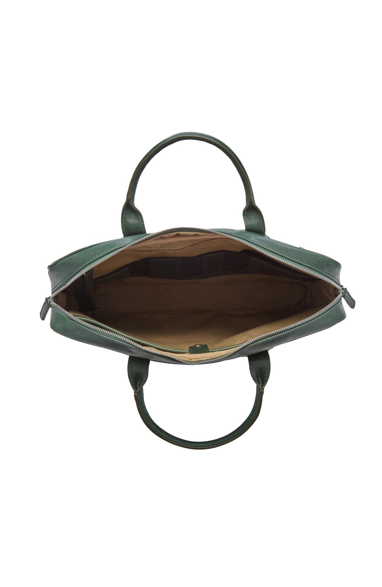Dylan Slim Leather Briefcase, Alternate, color, Green