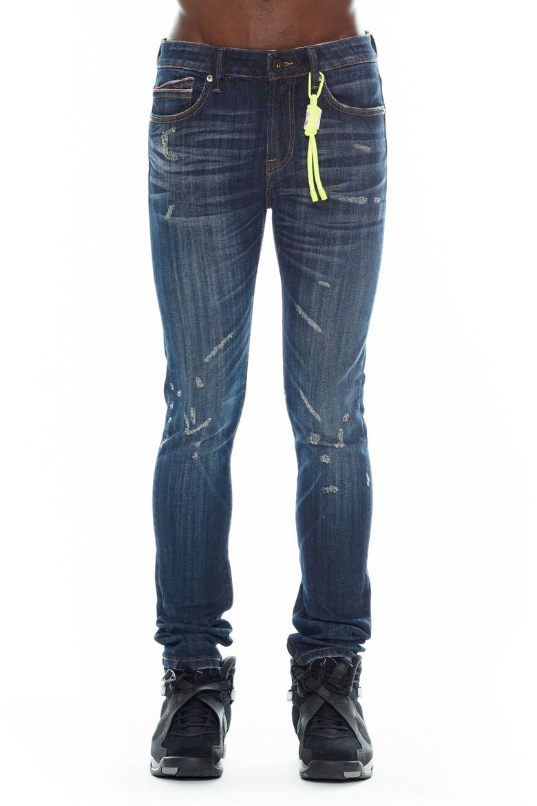 Punk Distressed Super Skinny Jeans, Main, color, ENZO