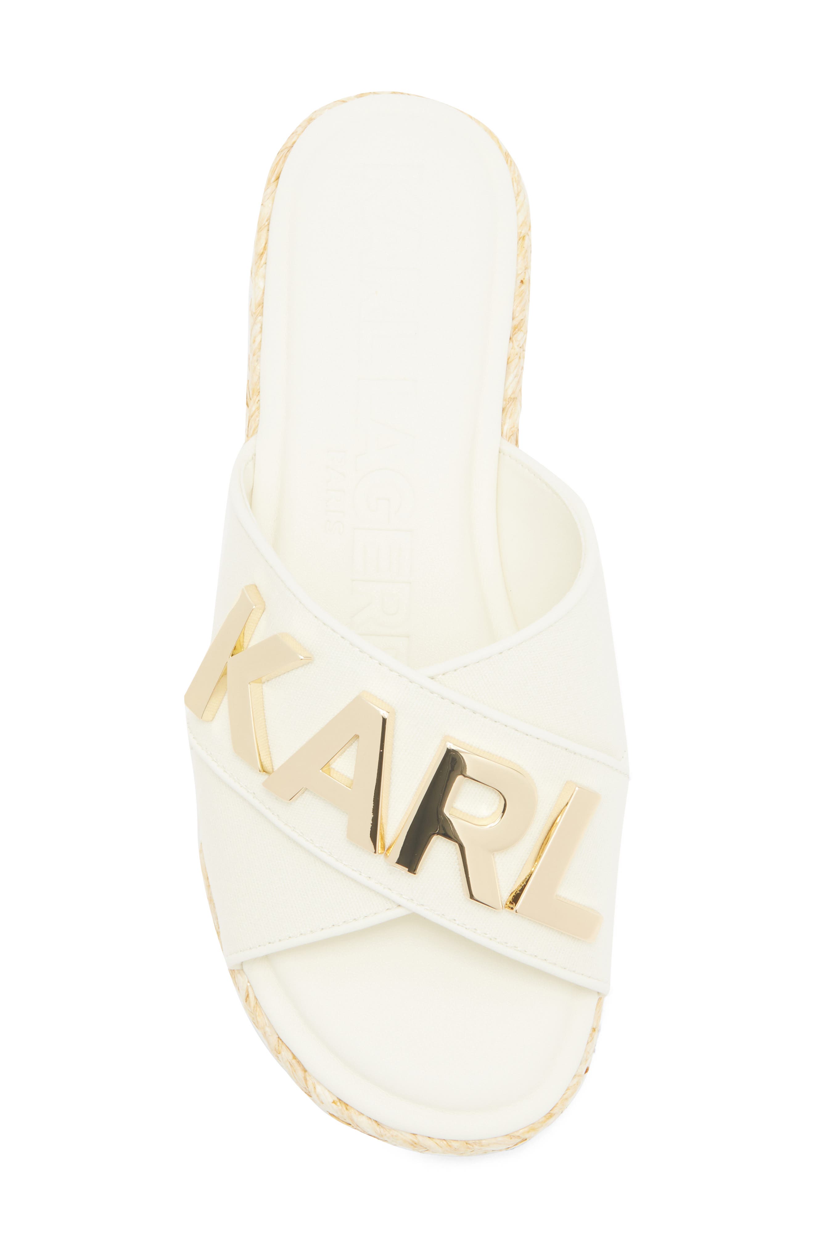 KARL LAGERFELD PARIS Catherine Slide Sandal, Alternate, color, Cream