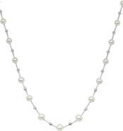 EFFY Sterling Silver 5–8mm Freshwater Pearl Station Chain Necklace