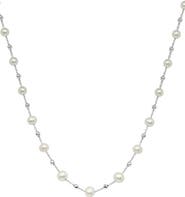 EFFY Sterling Silver 5–8mm Freshwater Pearl Station Chain Necklace