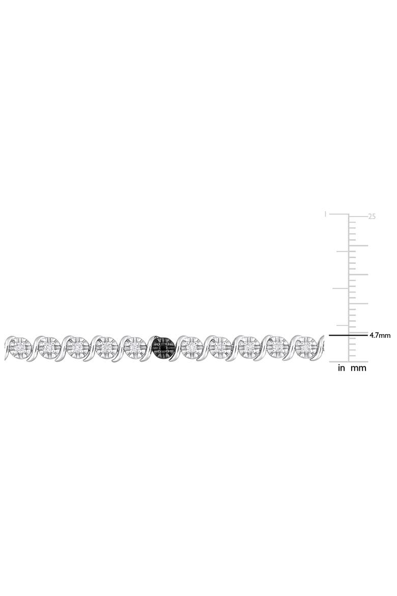 Sterling Silver Black & White Diamond Tennis Bracelet, Alternate, color, BLACK
