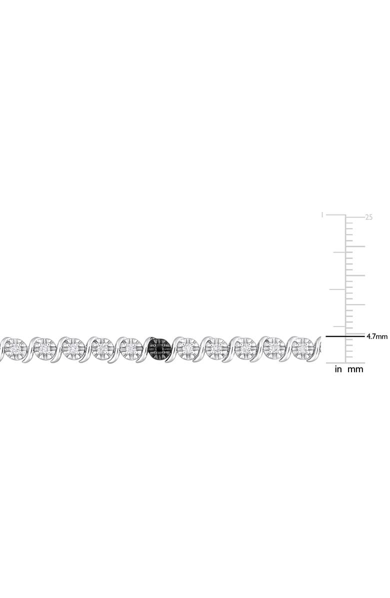 DELMAR Sterling Silver Black & White Diamond Tennis Bracelet, Alternate, color, 