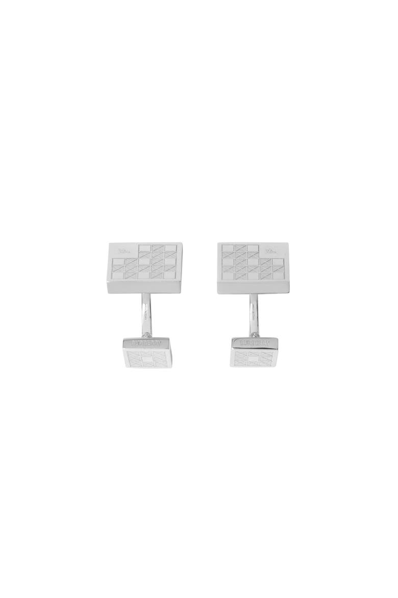 Check Prism Cufflinks, Main, color, Silver