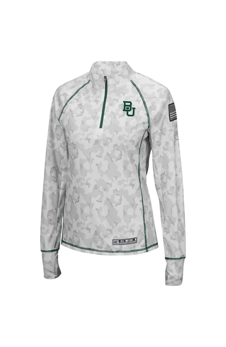 COLOSSEUM Women's Colosseum Camo Baylor Bears OHT Military Appreciation Officer Arctic Lightweight Quarter-Zip Top, Alternate, color, Camo