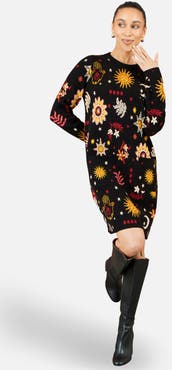 Yumi Cosmic Intarsia Knitted Dress