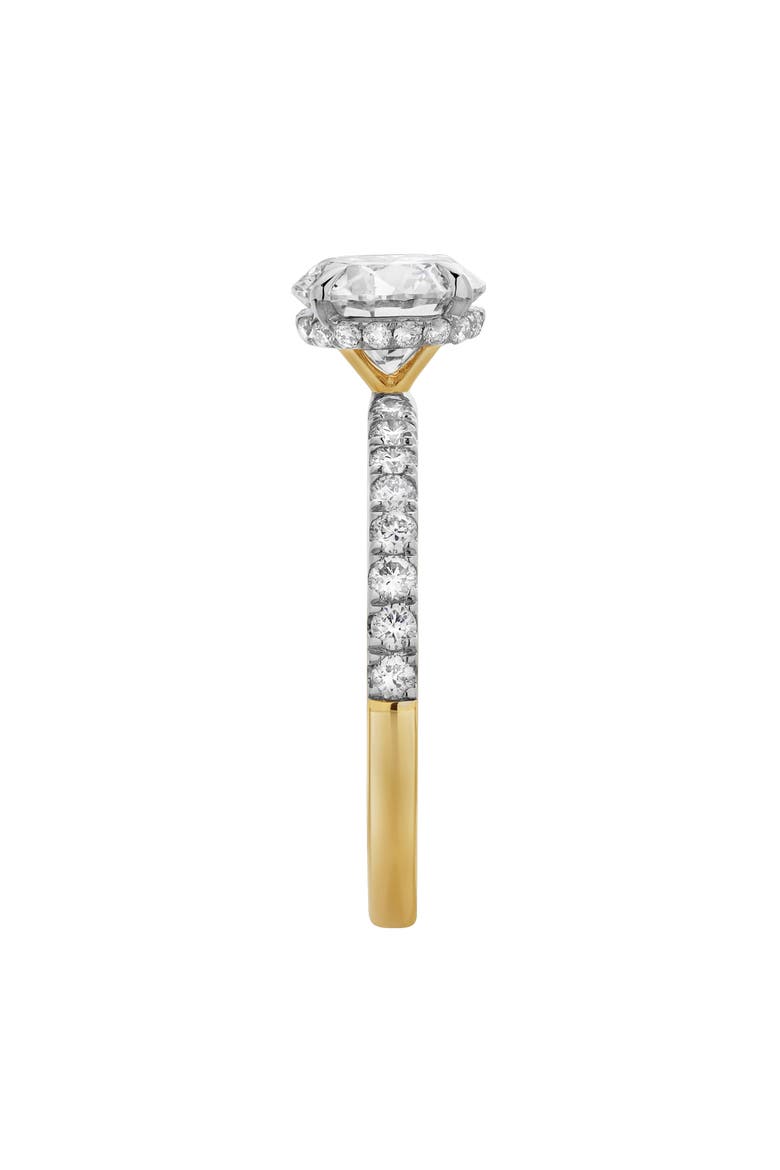 Amore 14K Gold Round Cut Lab Grown Diamond Hidden Halo Engagement Ring - 1.95 Ct, Alternate, color, 14K Yellow Gold