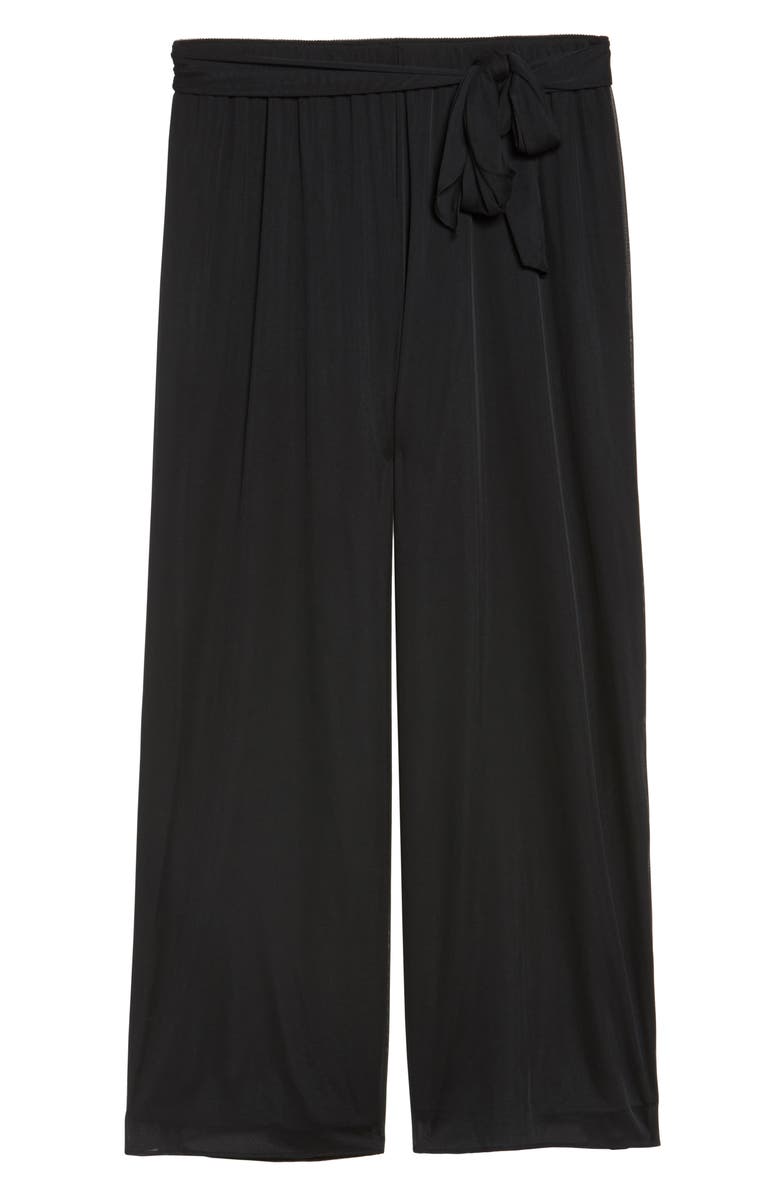 Alex Evenings High Rise Tie Waist Wide Leg Pants, Alternate, color, Black