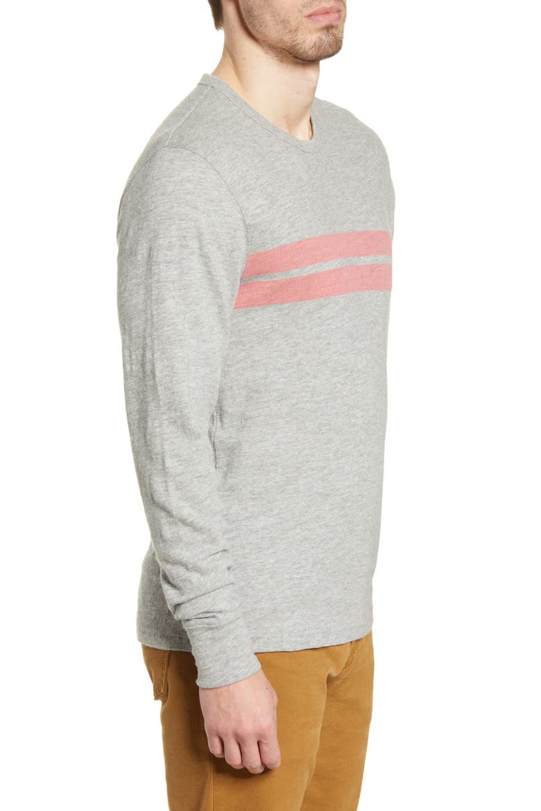 Surf Twin Stripe Long Sleeve T-Shirt, Alternate, color, GREY RED STRIPE
