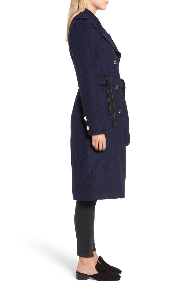 GUESS Boiled Wool Trench Coat, Alternate, color, 