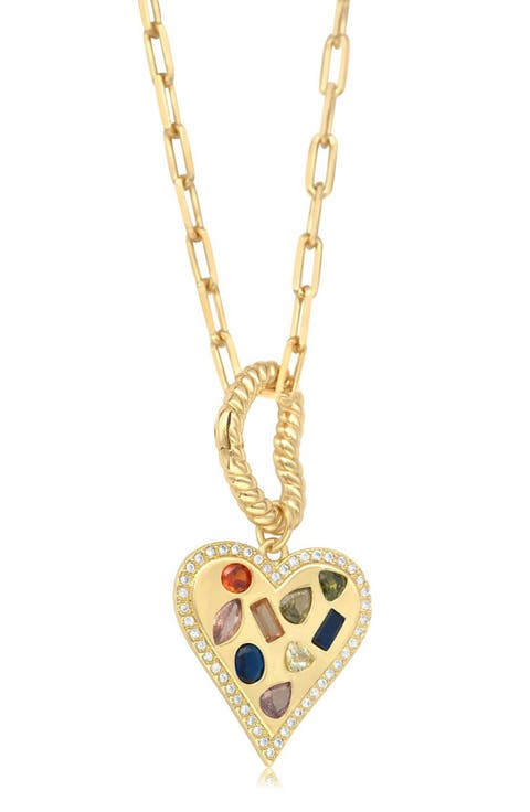 Geometric Heart Pendant Necklace