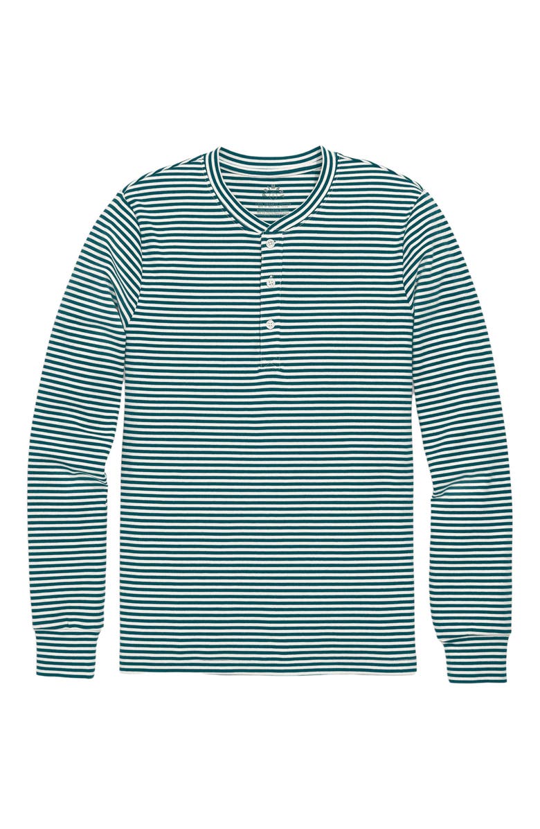 Primary Adult Organic Long Sleeve Henley Pj Top In Stripe, Main, color, 