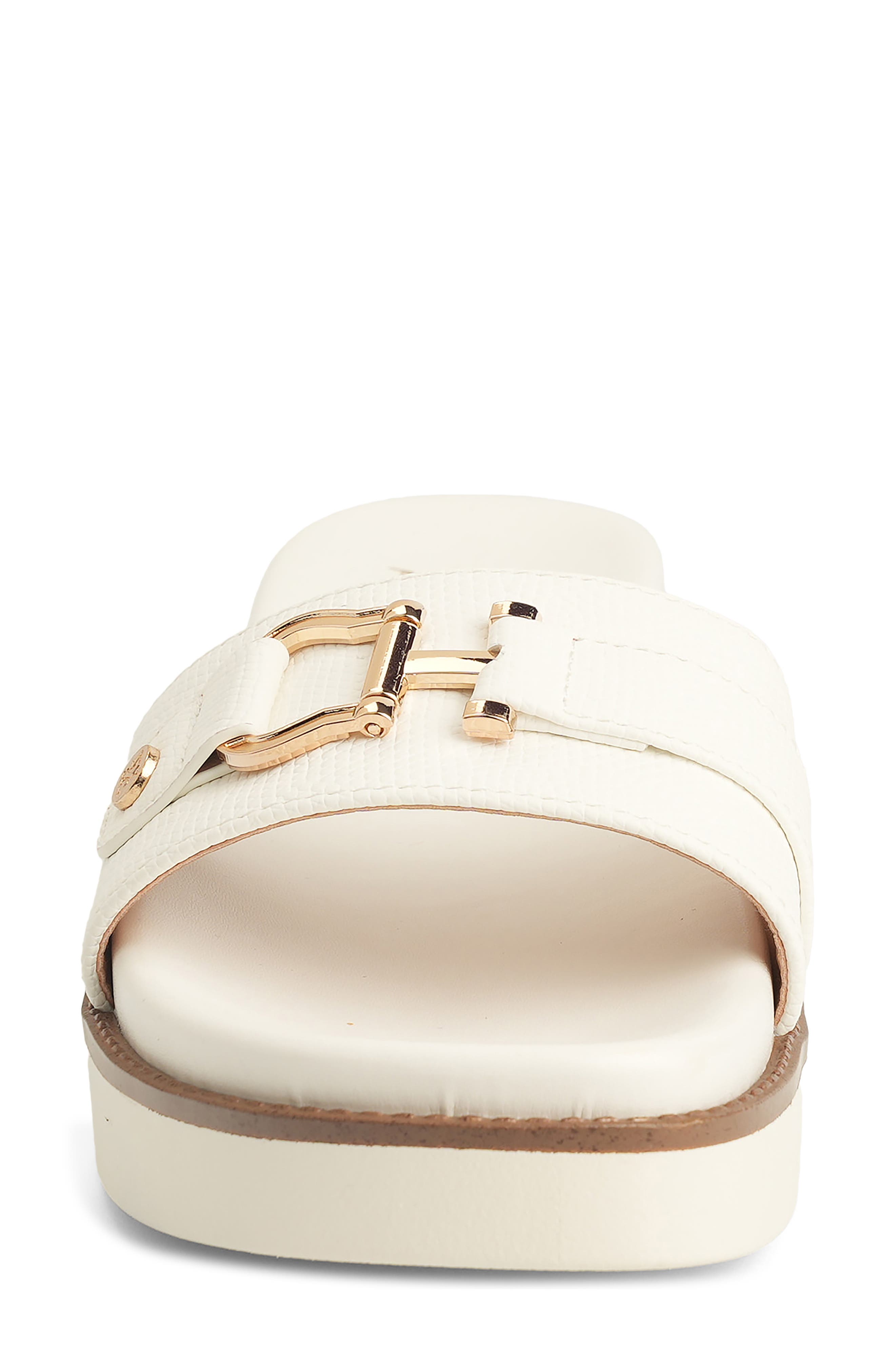 NEW YORK AND COMPANY Carlyn Platform Wedge Slide Sandal, Alternate, color, White