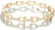 Tasha Set of 2 Pavé Crystal Link Bangle Bracelets