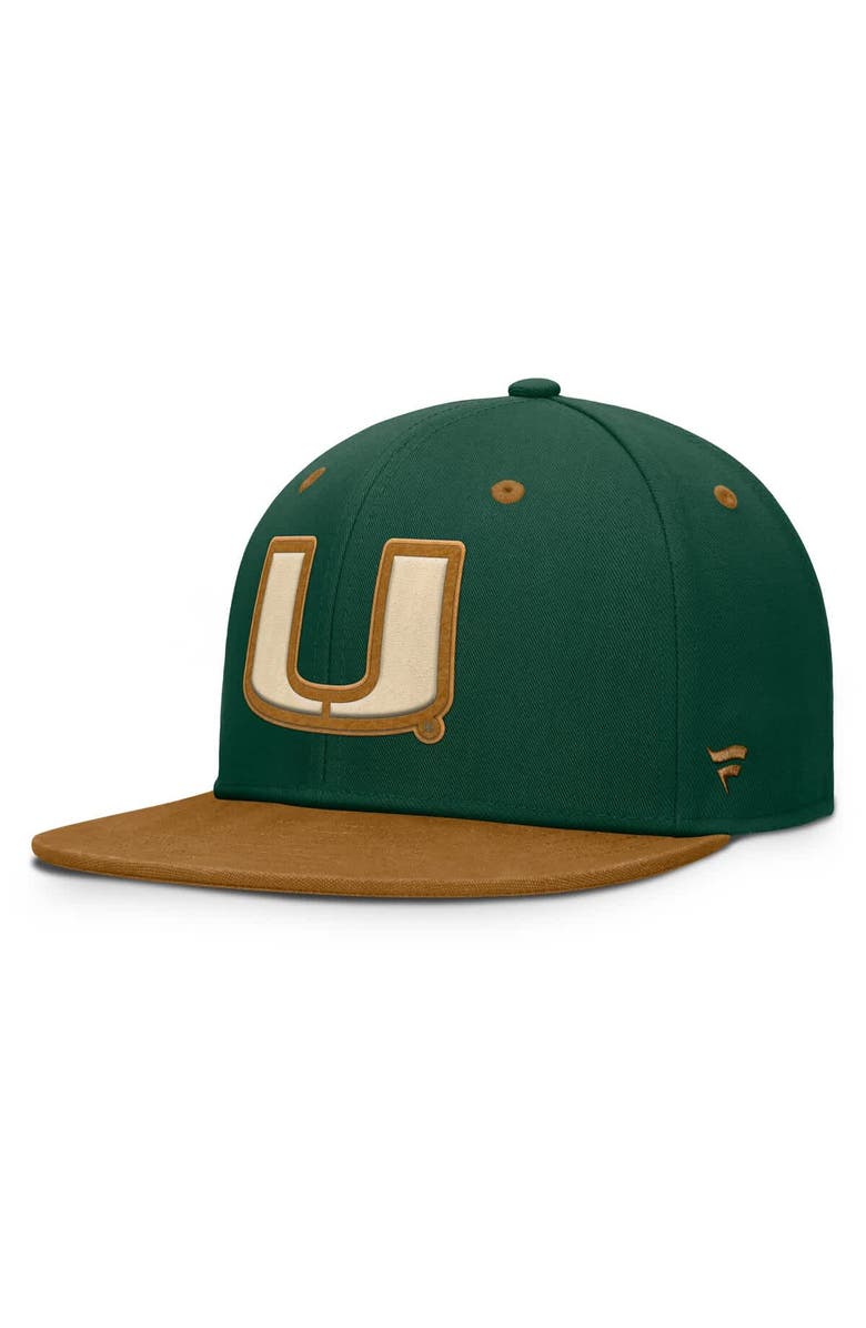 FANATICS Men's Fanatics Green/Brown Miami Hurricanes NoBo Fitted Hat, Main, color, Green