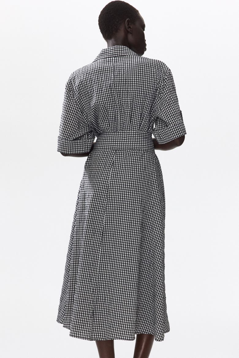 Tie-belt Dress, Alternate, color, Black/gingham