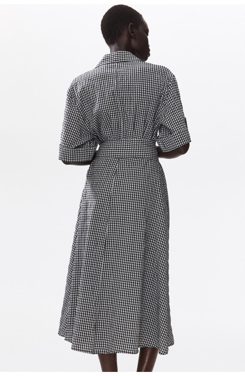 H&M Tie-belt Dress, Alternate, color, Black/Gingham