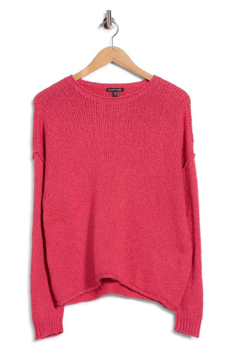 Crewneck Organic Cotton Sweater, Alternate, color, GERANIUM