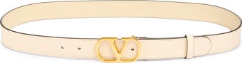 Valentino Garavani Belt VLOGO Locker Buckle Leather Ivory 90/36 Valentino Garavani VCHAIN leather waist belt Ivory size EU  main image 3