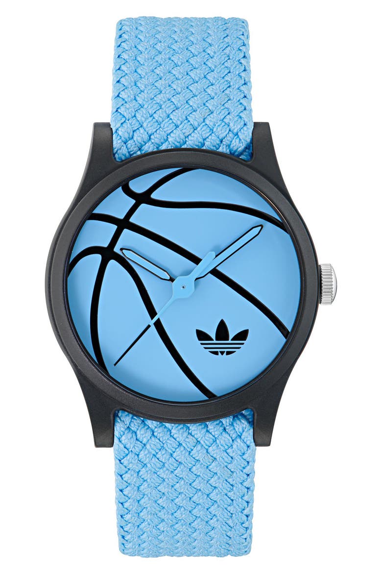 AO Style Blue Basketball Dial Webbing Strap Watch, 39mm, Main, color, BLUE