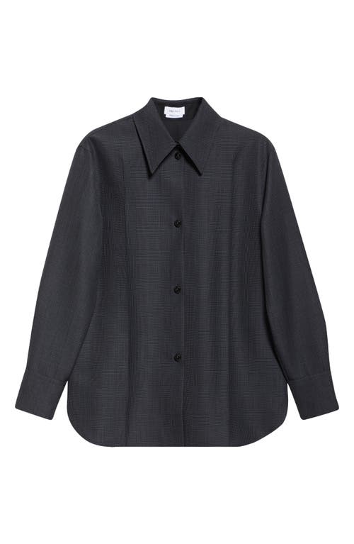 Alexander Mcqueen Mcqueen Prince Of Wales Plaid Wool & Mohair Button-up Shirt In Black - Dark Grey