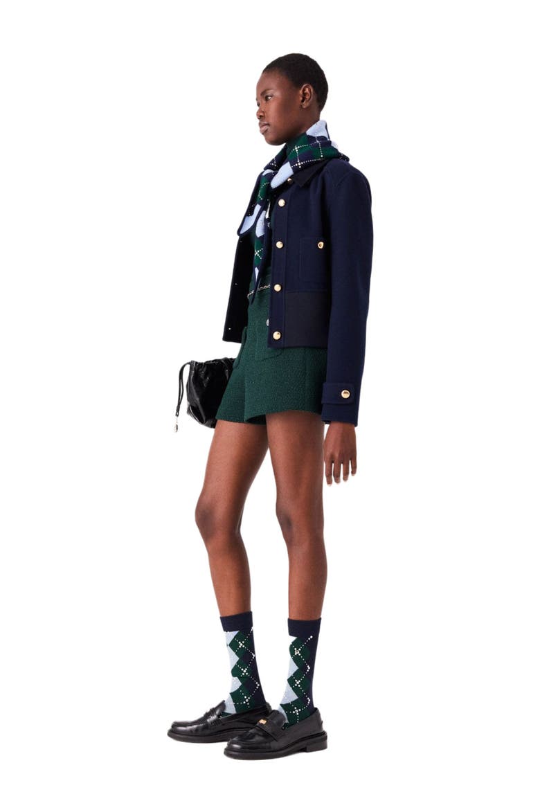 Tweed shorts, Alternate, color, Bottle green