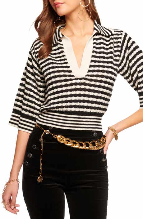 Azaria Stripe Organic Cotton Blend Sweater