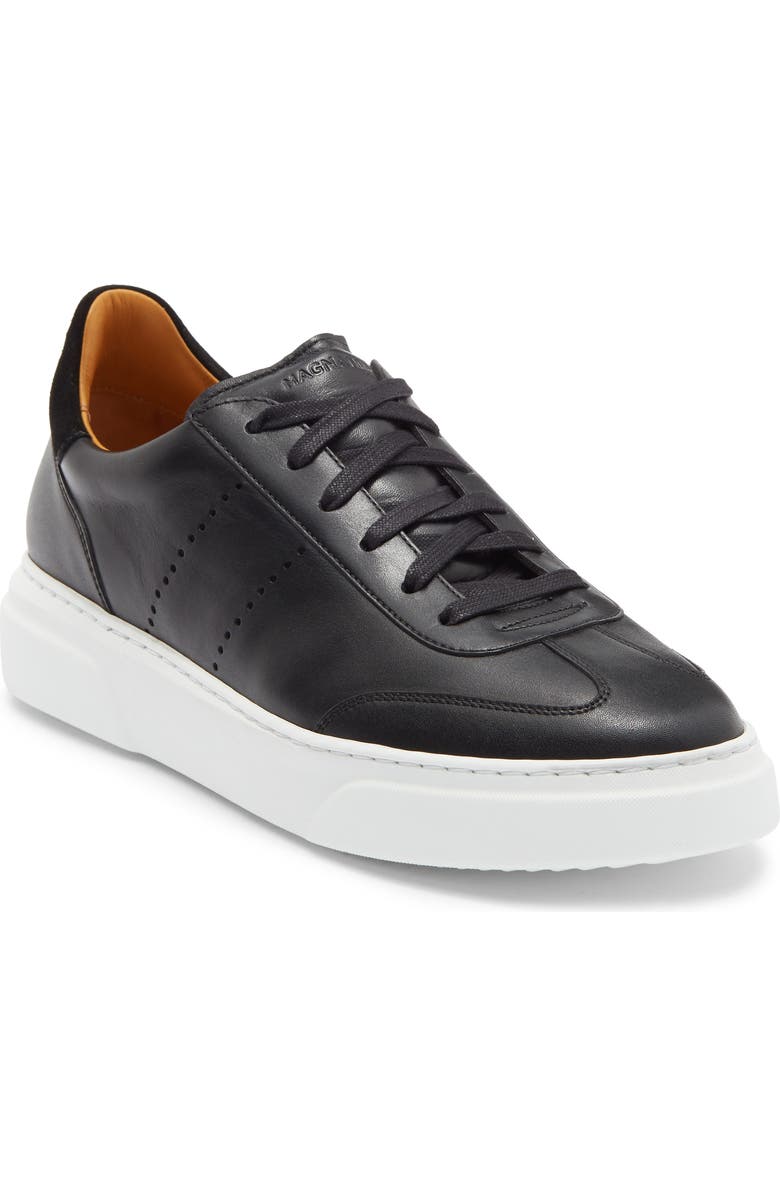 Magnanni Tura Low Top Sneaker, Main, color, Black Smooth