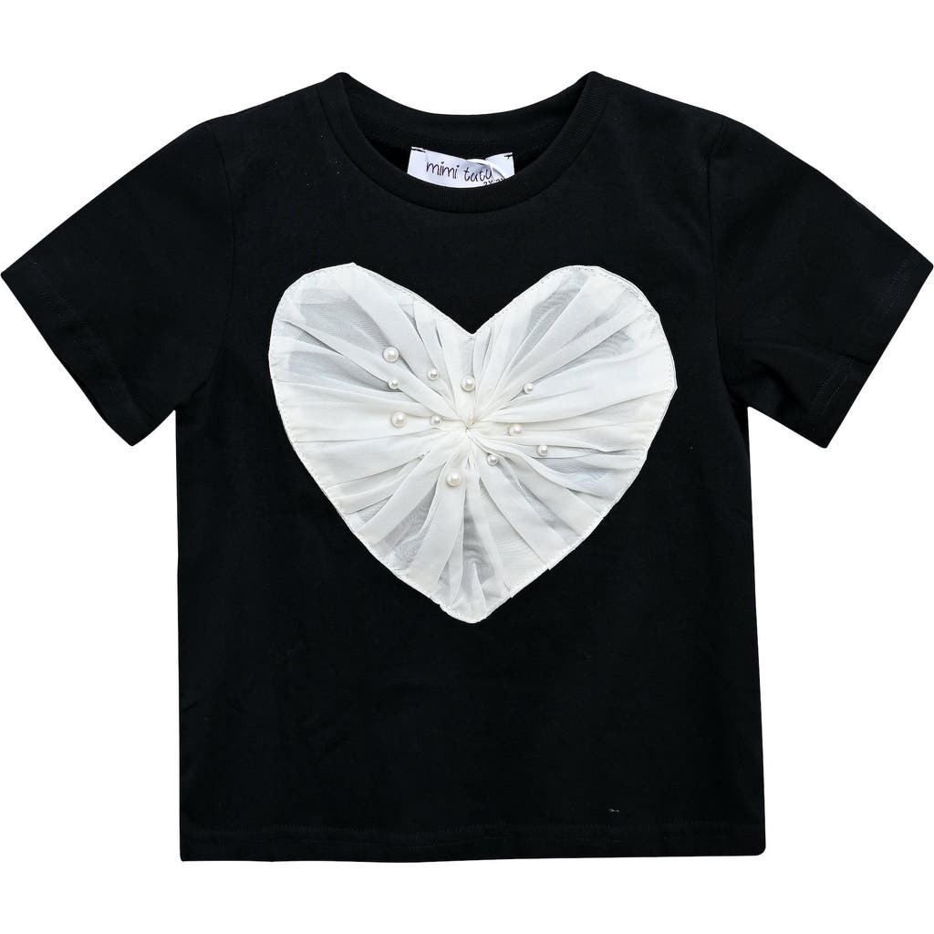 Mimi Tutu Heart-appliqué Cotton T-shirt In Black