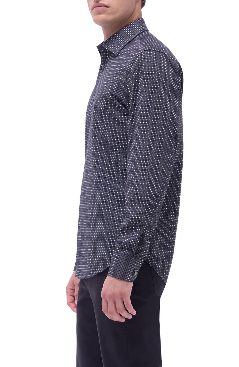 Bugatchi James OoohCotton<sup>®</sup> Diamond Check Button-Up Shirt, Alternate, color, Black
