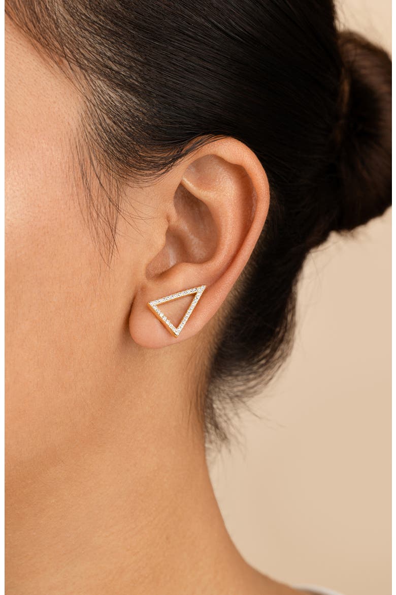 Janine Cubic Zirconia Geometric Threader Earrings, Alternate, color, GOLD