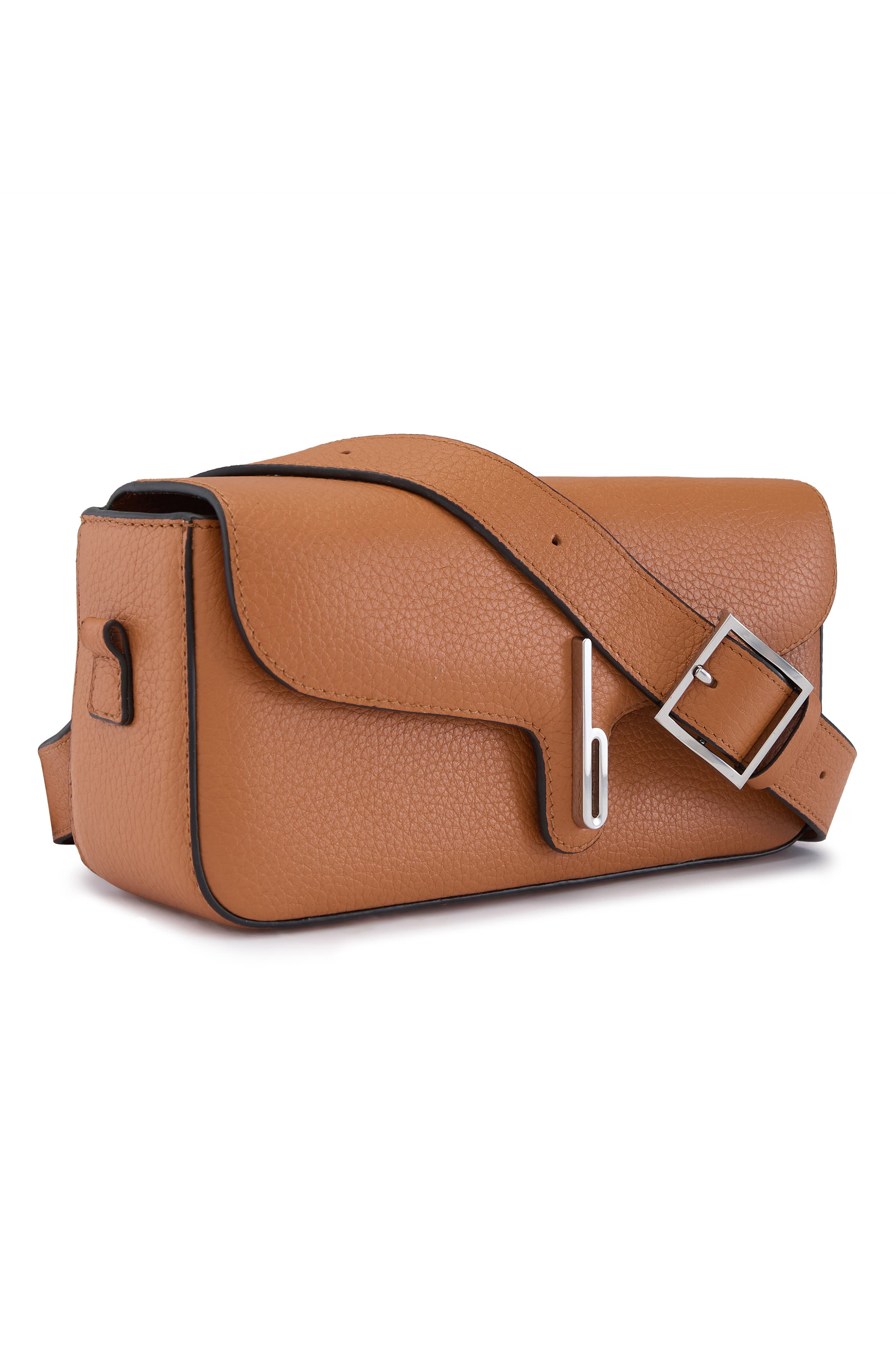 behno Claudia Pebble Leather Crossbody Bag, Alternate, color, Clay