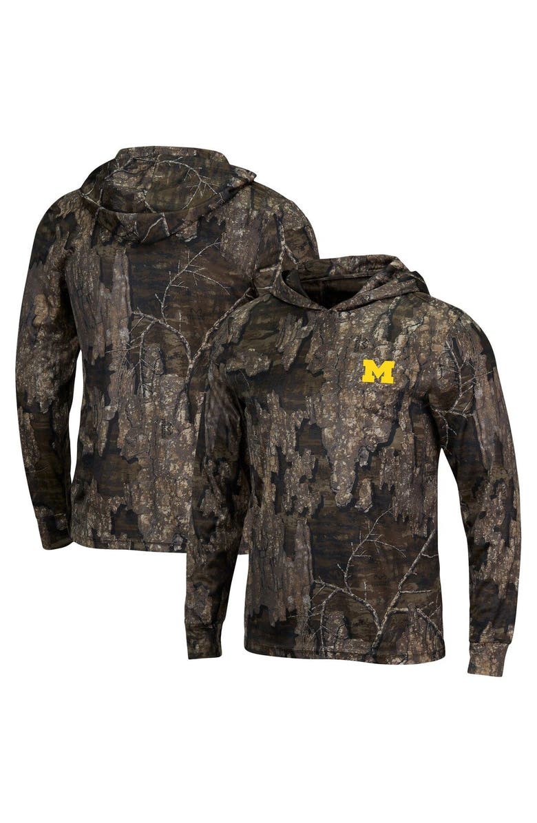 COLOSSEUM Men's Colosseum Realtree Camo Michigan Wolverines Long Sleeve Hoodie T-Shirt, Main, color, 