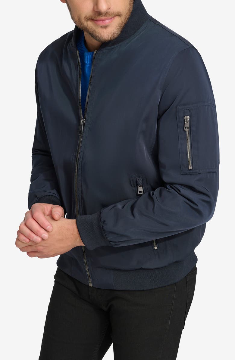 Calvin Klein Bomber Flight Jacket, Main, color, True Navy