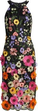 Eliza J 3D Floral Embellished Cocktail Dress
