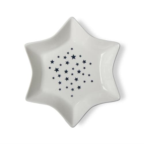 Tag Large Blue Star Shape Serving Dish In White
