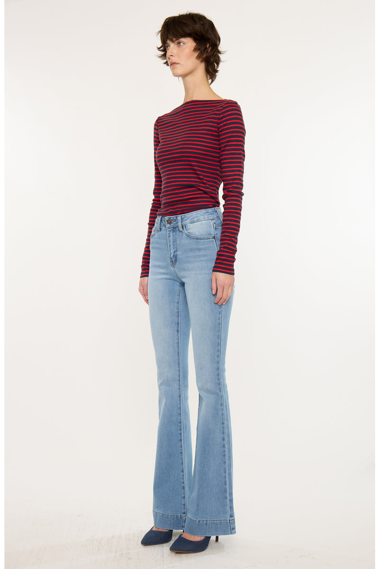 Roxanne High Rise Flare Jeans, Alternate, color, Light Wash