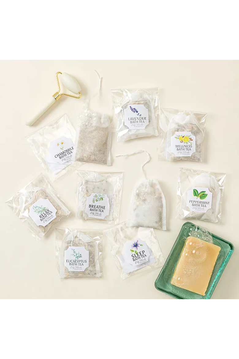 Bath Tea Gift Set by Oily Blends, Main, color, White