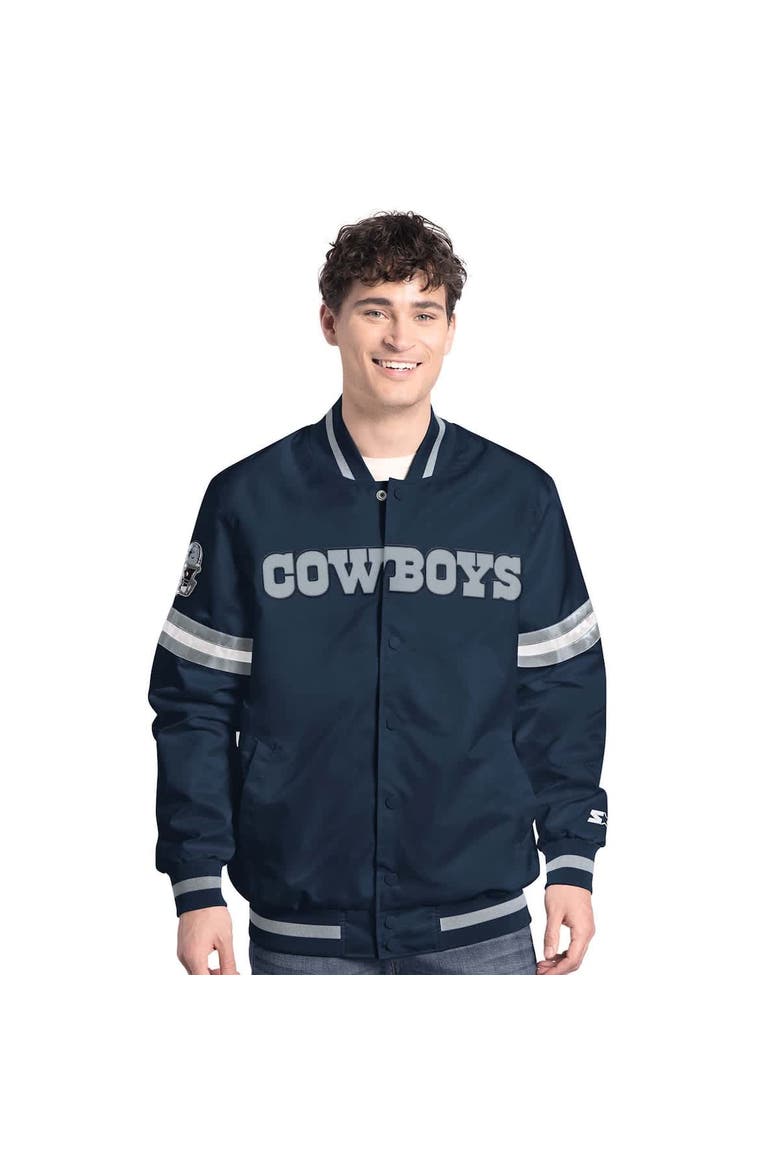 Men's G-III Sports by Carl Banks  Navy Dallas Cowboys Scout Full-Snap Varsity Jacket, Alternate, color, Navy