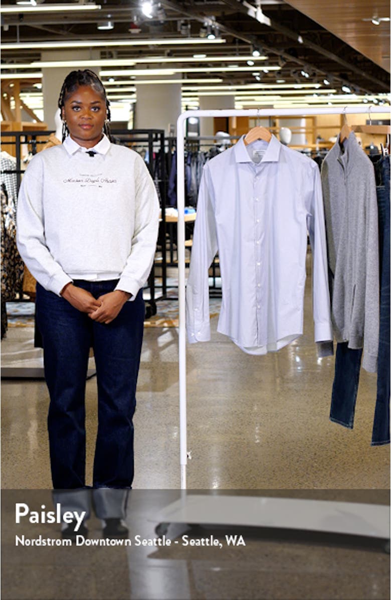 Easy Care Extra Trim Fit Geometric Print Dress Shirt, sales video thumbnail