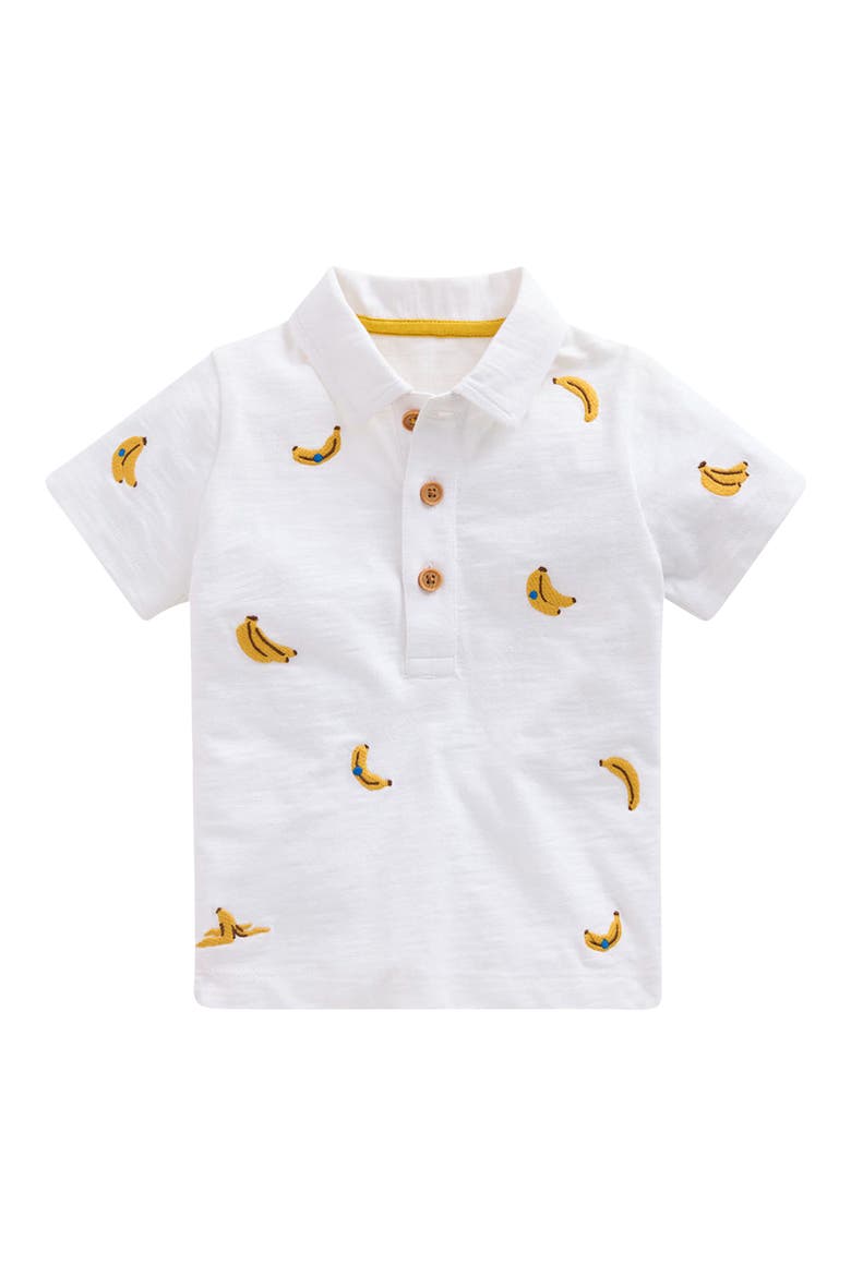 Embroidered Polo, Main, color, IVORY BANANAS