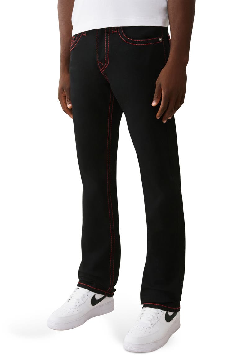 Ricky Big T Flap Straight Leg Jeans, Alternate, color, RINSE BLACK