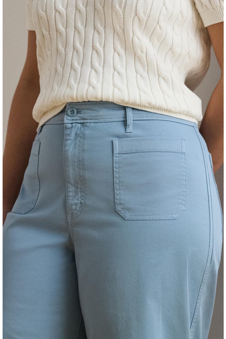 High Waist Stretch Cotton Crop Pants, Alternate, color, BLUE NOTE