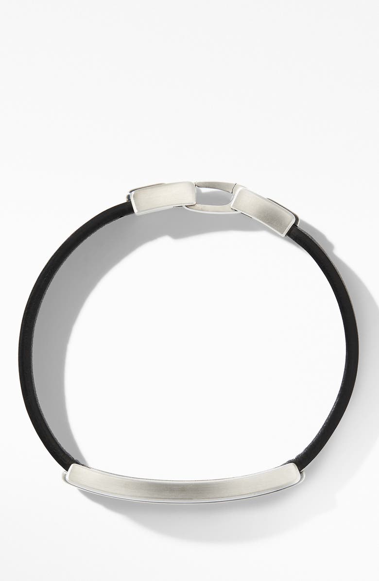 David Yurman Deco Black Leather ID Bracelet, Alternate, color, 