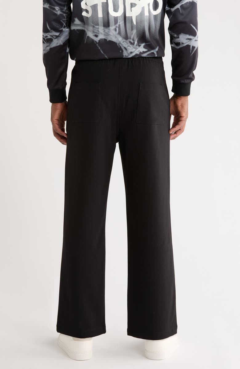 SANTO STUDIO Veloce Cotton Neoprene Track Pants, Alternate, color, Black